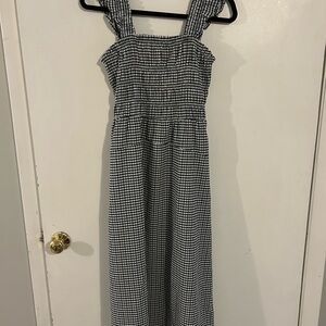Old Navy Women’s Blue and White Checkered Midi Dress